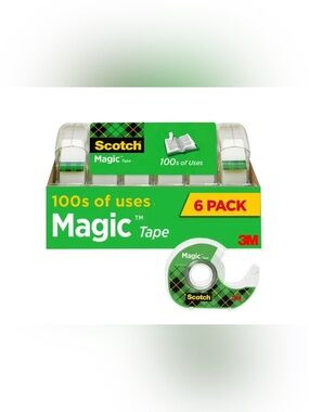 Scotch Magic Tape Dispensers, 3/4 in. x 650 in., 6 Dispensers